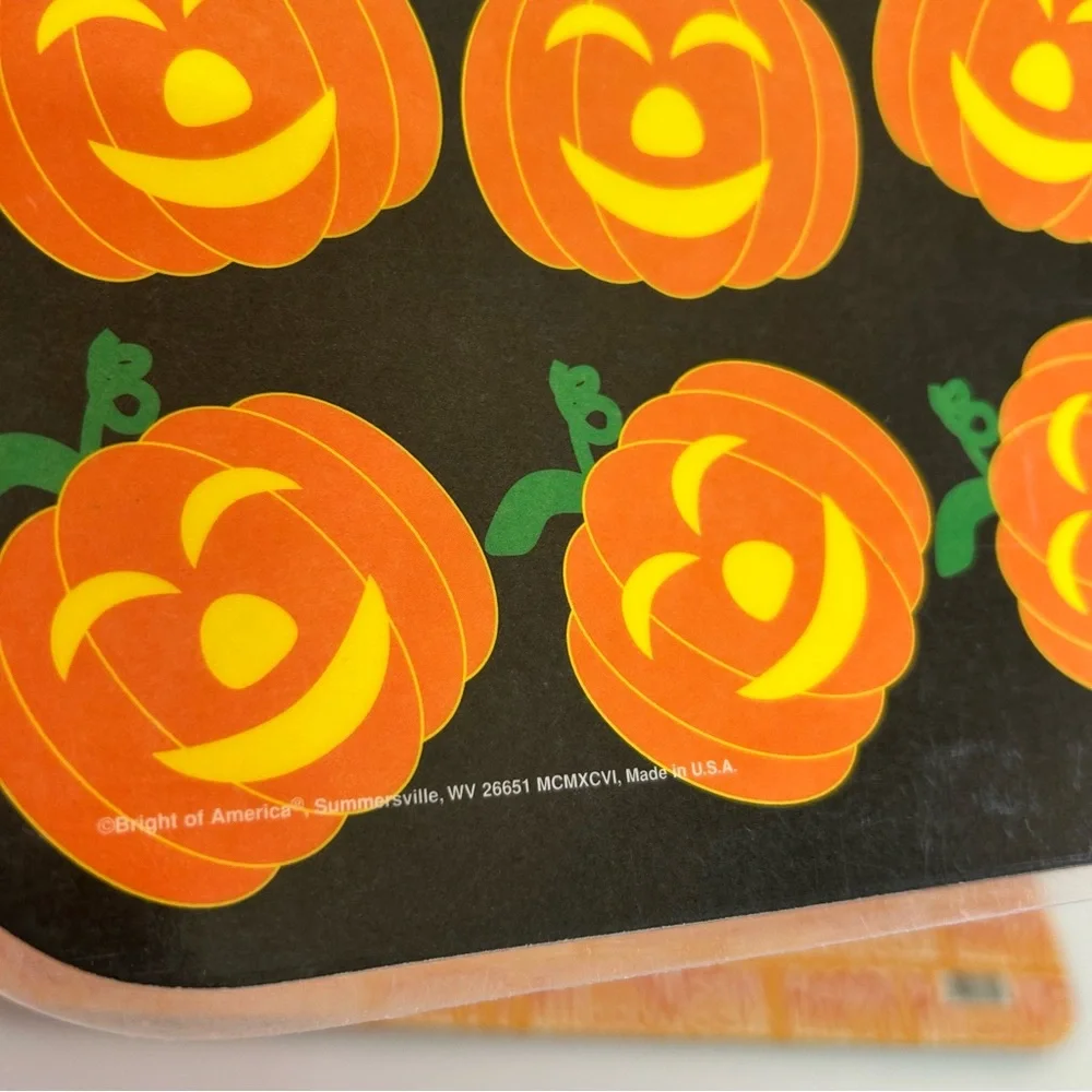 2 Bright of America Halloween table place mats laminated black cat mouse - Picture 11 of 12